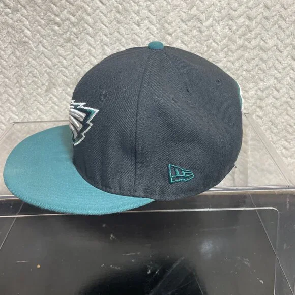 New Era Philadelphia Eagles Two-Tone Snapback Hat Black teal Sz M/L Sportswear‎ - Picture 2 of 10